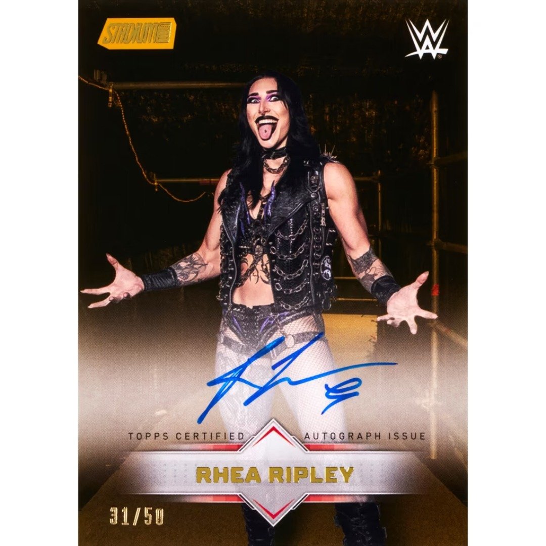 Rhea Ripley autograph card, 2026 Topps Stadium Club WWE