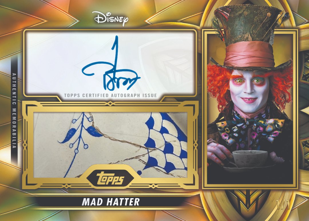 Mad Hatter Autograph + Memorabilia 1/1 Topps Vault Disney card