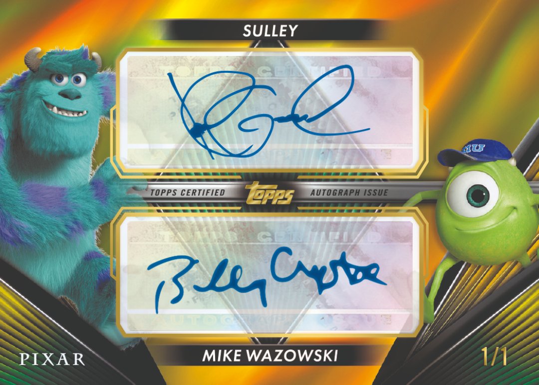 Sulley & Mike Wazowski Dual Autograph 1/1 Topps Vault Disney card