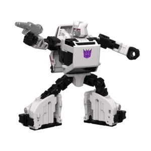 Transformers Retro Bugbite posed in robot mode with blaster