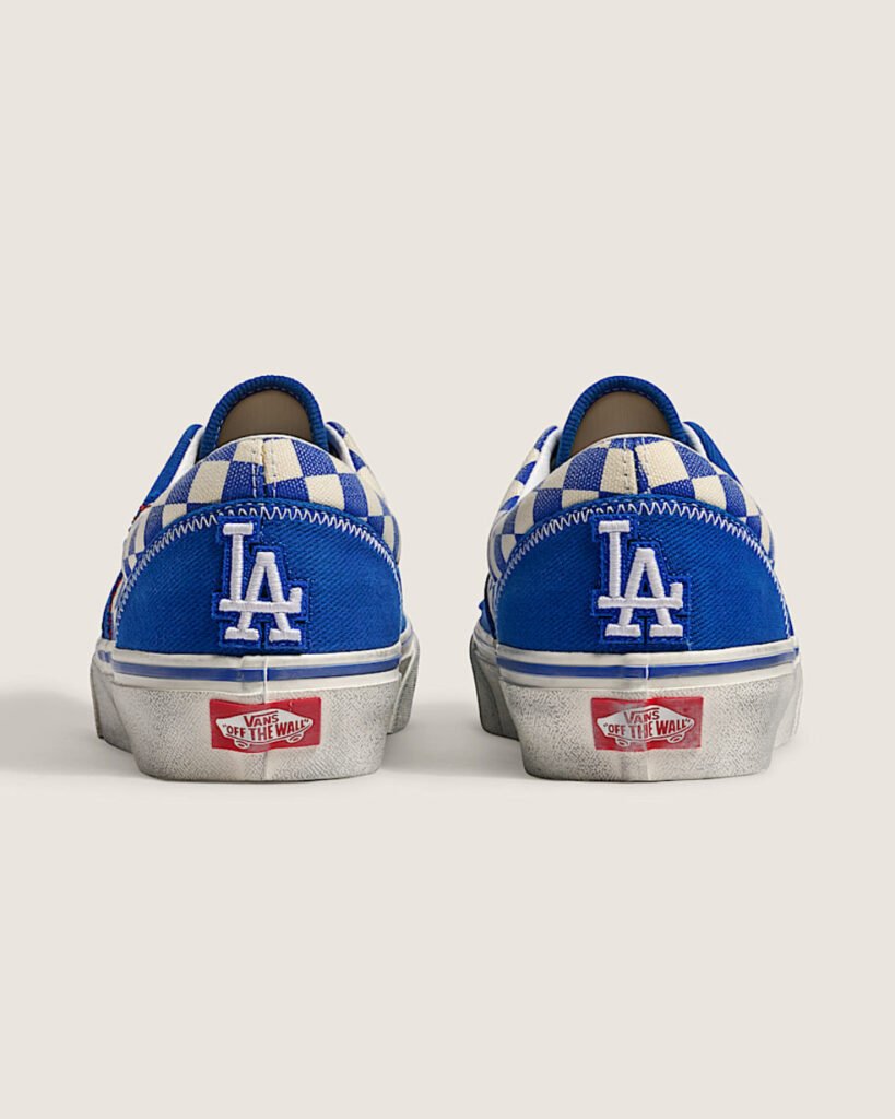 Vans Era Dodgers heel view with embroidered LA logo