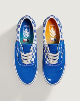 Vans x MLB Los Angeles Dodgers Era sneakers top-down pair in Dodger blue with checkerboard panels
