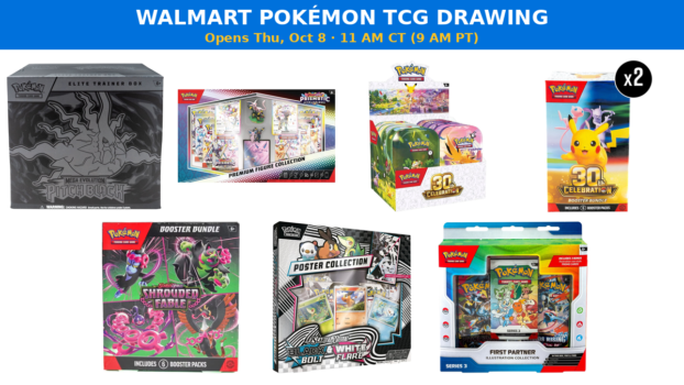 Walmart Pokemon TCG drawing lineup for Oct 8, 2026