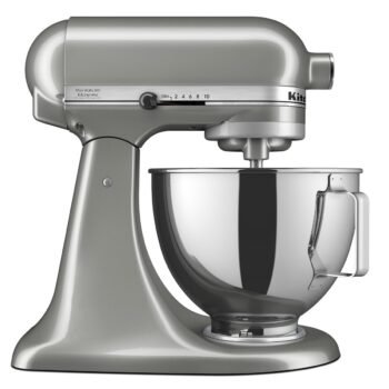 KitchenAid Deluxe 4.5-qt tilt-head stand mixer in Contour Silver