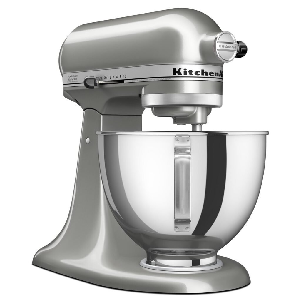 KitchenAid Deluxe 4.5-qt tilt-head stand mixer in Contour Silver product photo 2