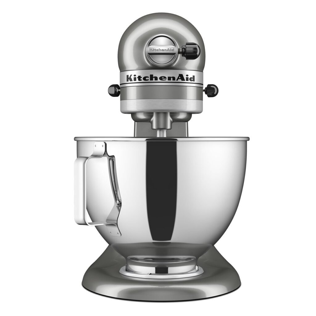 KitchenAid Deluxe 4.5-qt tilt-head stand mixer in Contour Silver product photo 4